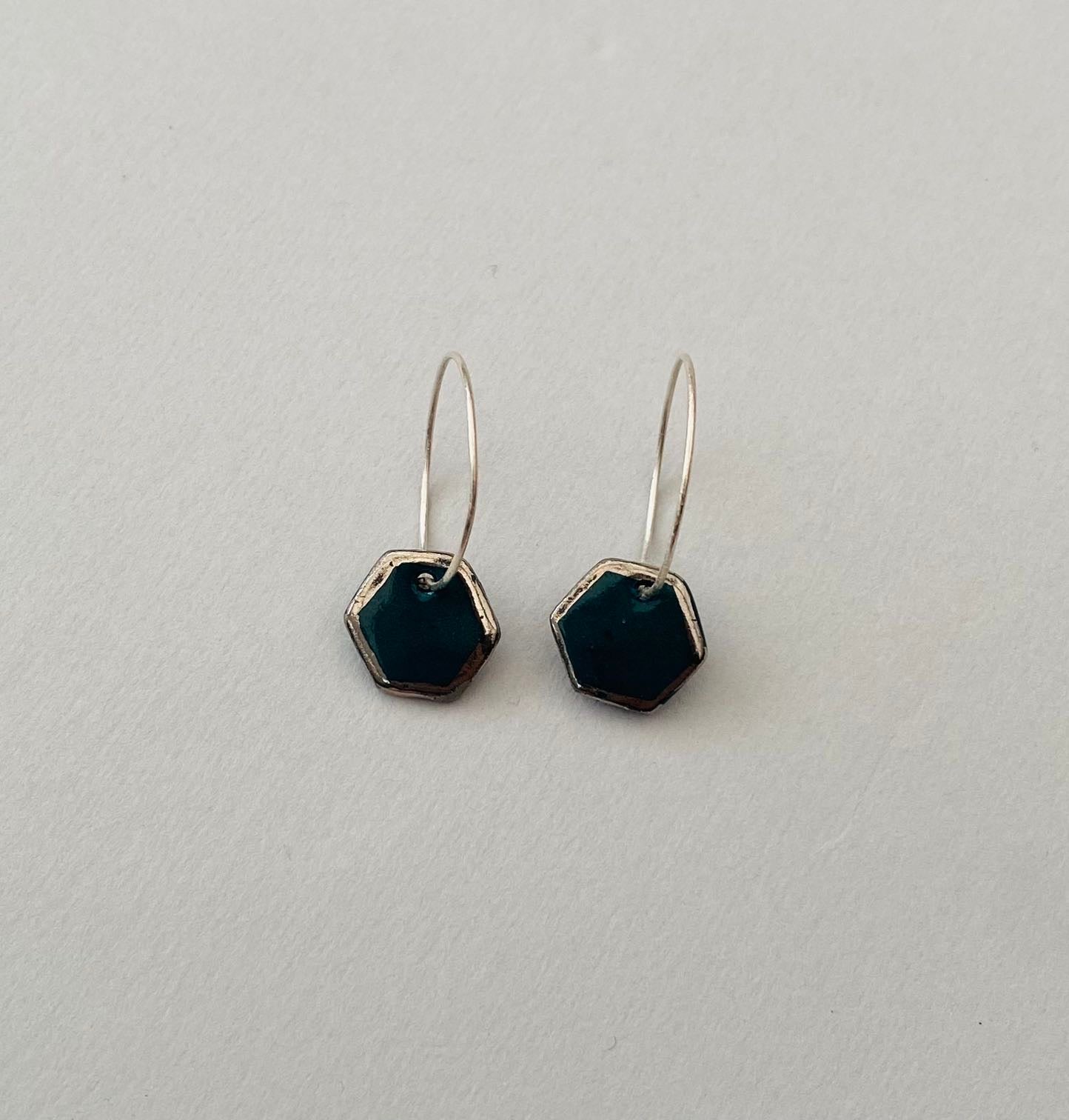 Hexagon Earrings (small pendant)