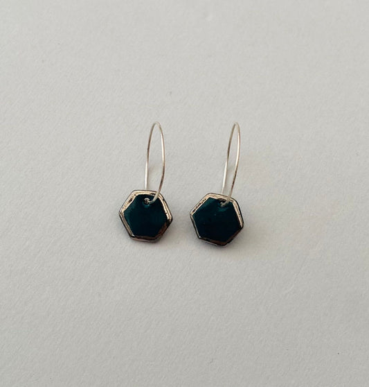 Hexagon Earrings (small pendant)